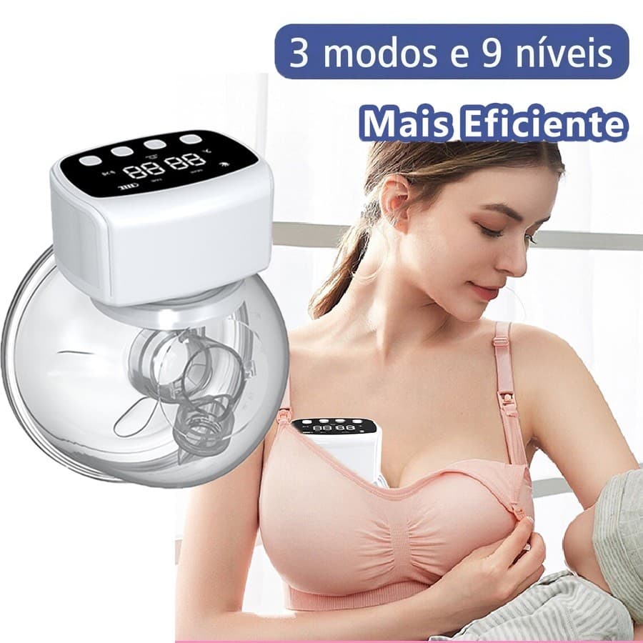 Bomba De Tirar Leite Elétrica Portátil e Indolor para Amamentação Bomba De Leite Com função de massagem