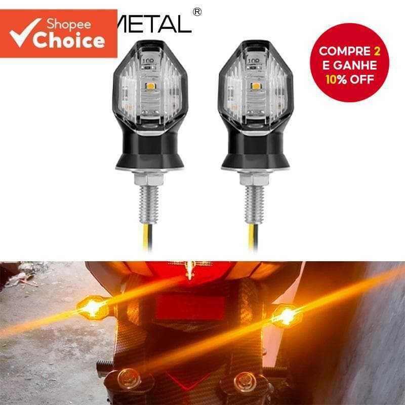 SEAMETAL Mini Motocicleta LED Luzes De Sinalização , 2 Pçs Universal 12V Âmbar Piscas Para Bicicletas Esportivas E Motoc
