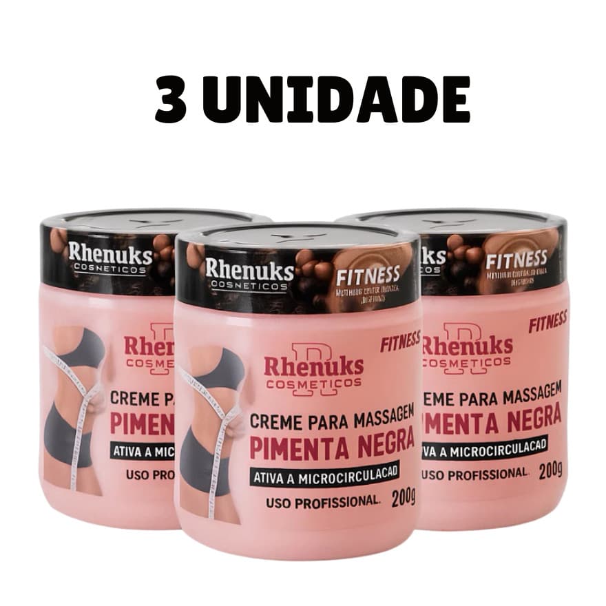 Kit 3, 2 ou 1 Gel Pimenta Negra Corporal