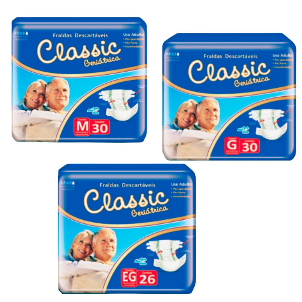 Fralda Geriátrica Classic Adulto – Ultra Absorção, Antivazamento, Conforto Máximo Controle de Odores