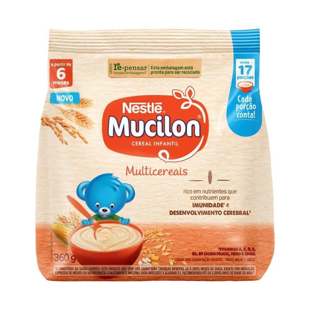 kit c/9 Cereal Infantil Mucilon de Multicereais 360g - Embalagem com