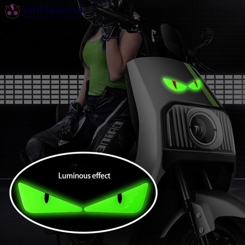 JULIEFASHION 1 Par 3D Olho Do Diabo Luminoso Capacetes De Motocicleta Adesivo Luz Noturna Decoração Para KTM Adesivos Re