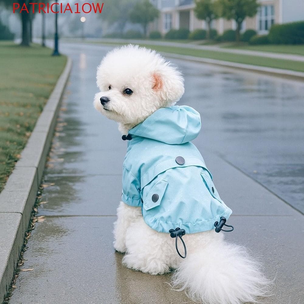 PATRICIA1OW Roupas Impermeáveis Para Cães , Capa De Chuva Com Capuz Ajustável De Duas Pernas , Zíper , Jaqueta