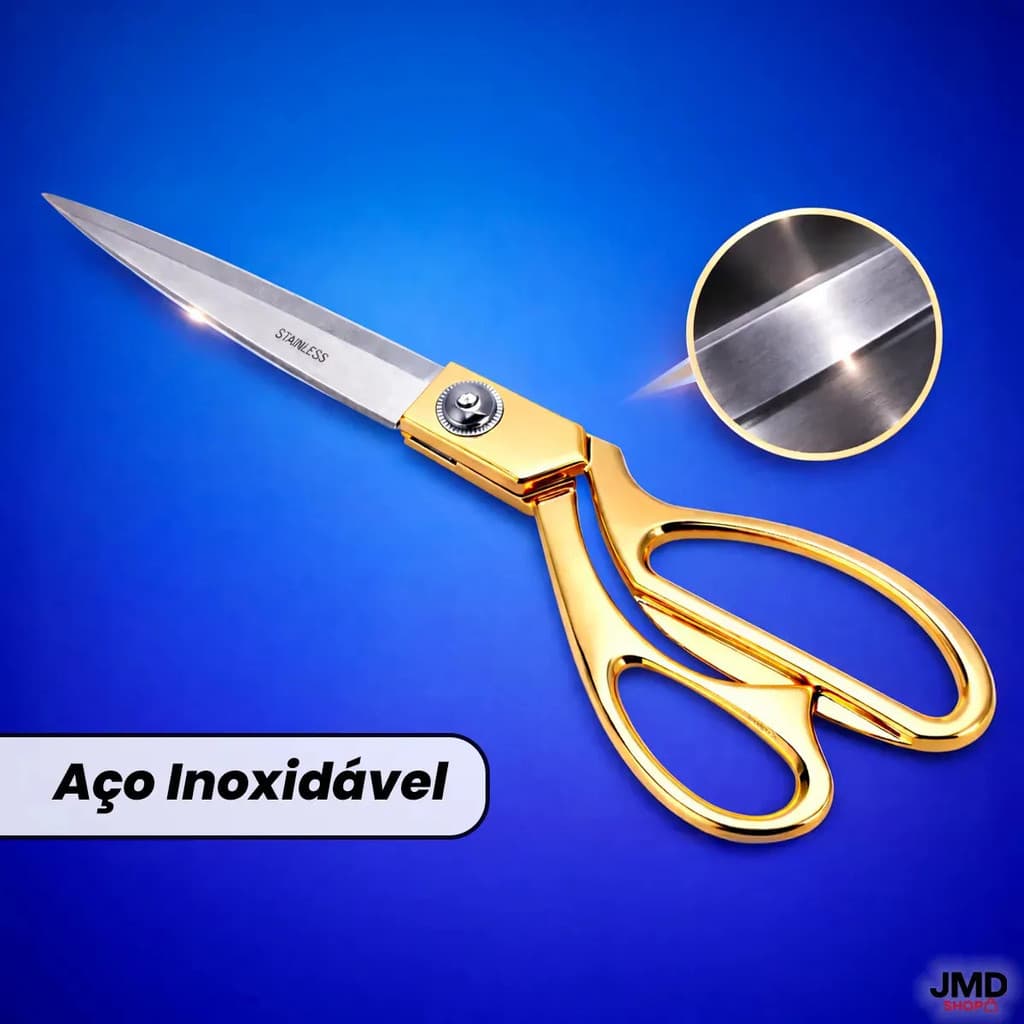 Tesoura de Costura Profissional 25,5 cm Corte Limpo para Tecidos e Artesanato