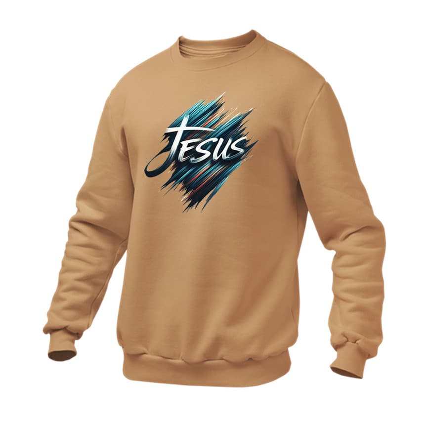 Blusa Moletom Flanelado Estampa Jesus Escrita Colorida Lançamento Ótima Qualidade Sem Capuz