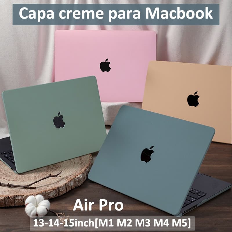 Aplicável ao Macbook Air M4 M3 A3240 A3113 Pro14 M5. Capa protetora de cor creme, com capa protetora para teclado, aplic
