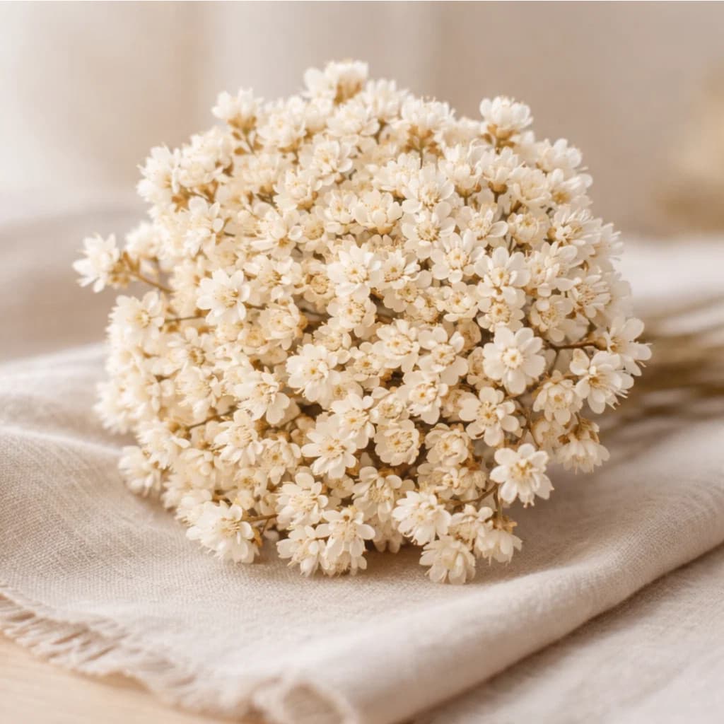 Sempre Viva Branca Natural Flor Seca Premium para Decoração Arranjos e Artesanato de 600 ate 3000 flores