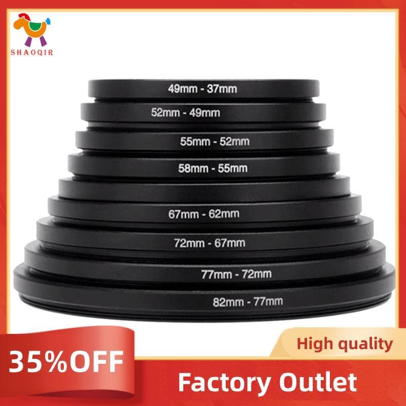 Conjunto De Anéis Adaptadores De Metal Para Filtro De Lente 82-37mm Aplicáveis A Várias Câmeras