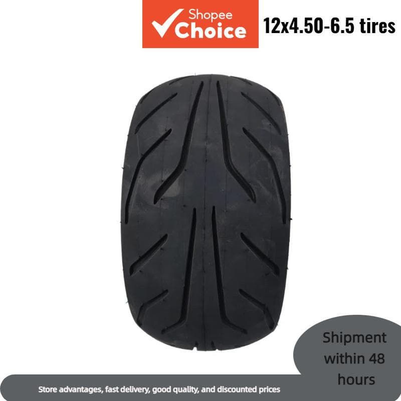 Pneus Sem Câmara 12x4.50-6.5 Para Scooter Elétrica De 12 Polegadas , Acessórios A Vácuo Dianteiros E Traseiros