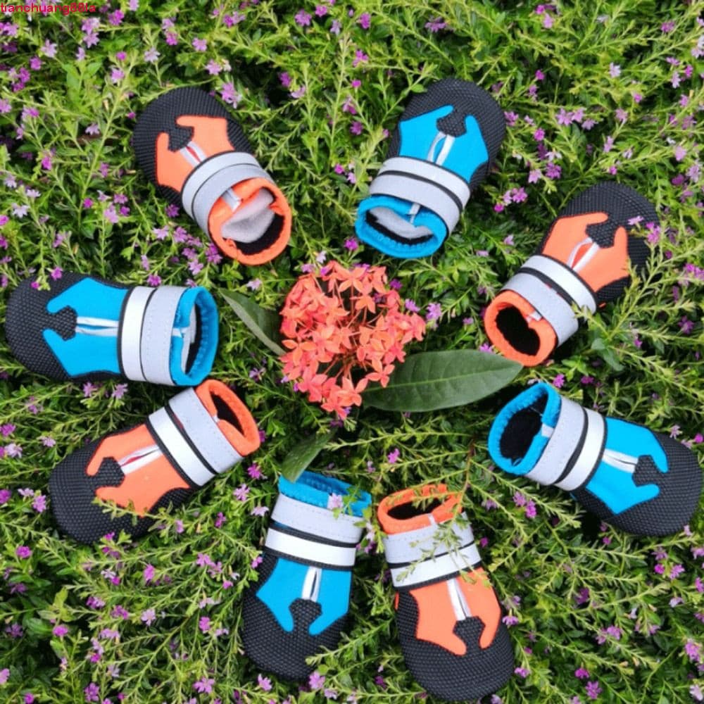 TIANCHUANG 4 Unidades/Conjunto Botas De Chuva Antiderrapantes Para Cães , Calçados Esportivos Ao Ar Livre Respiráveis Re