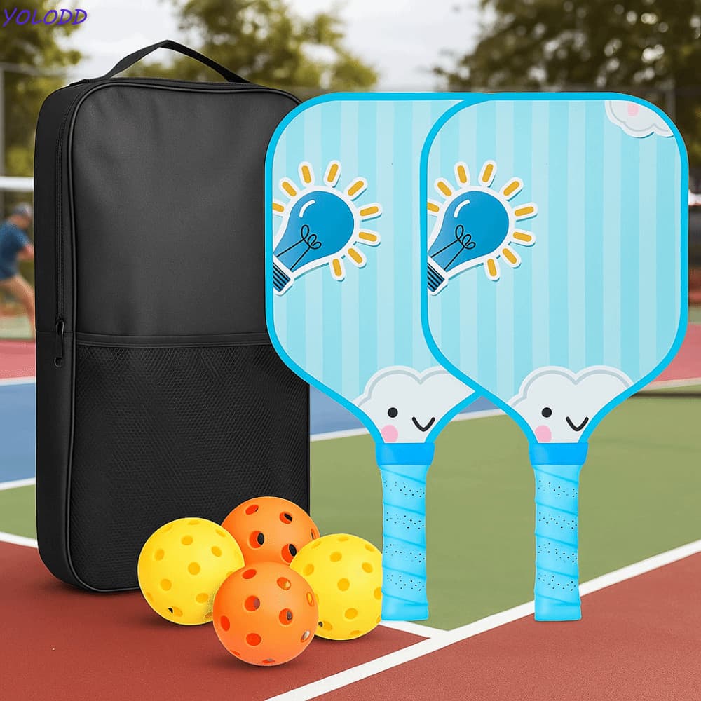 Conjunto De Pickleball Infantil Yoloqx , Portátil De Desenho Animado , Raquetes Infantis Duráveis