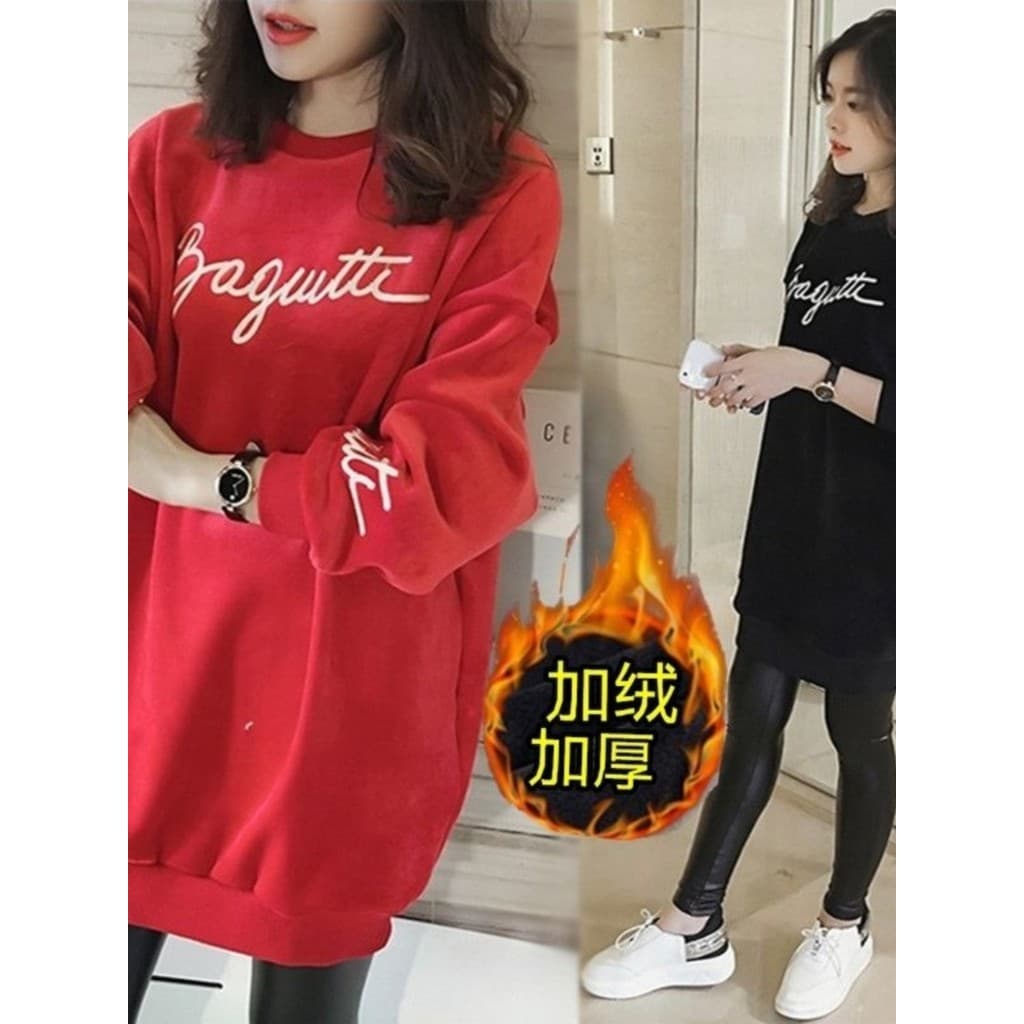 Mulheres grávidas outono inverno terno ouro veludo mais veludo engrossado meados de comprimento topo solto ouro veludo a