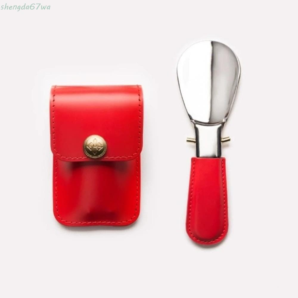 Buzina De Sapato De Aço Inoxidável SHENGDA , Bolsa De Couro Usando Calçadeira Dobrável Para Idosos , Mini