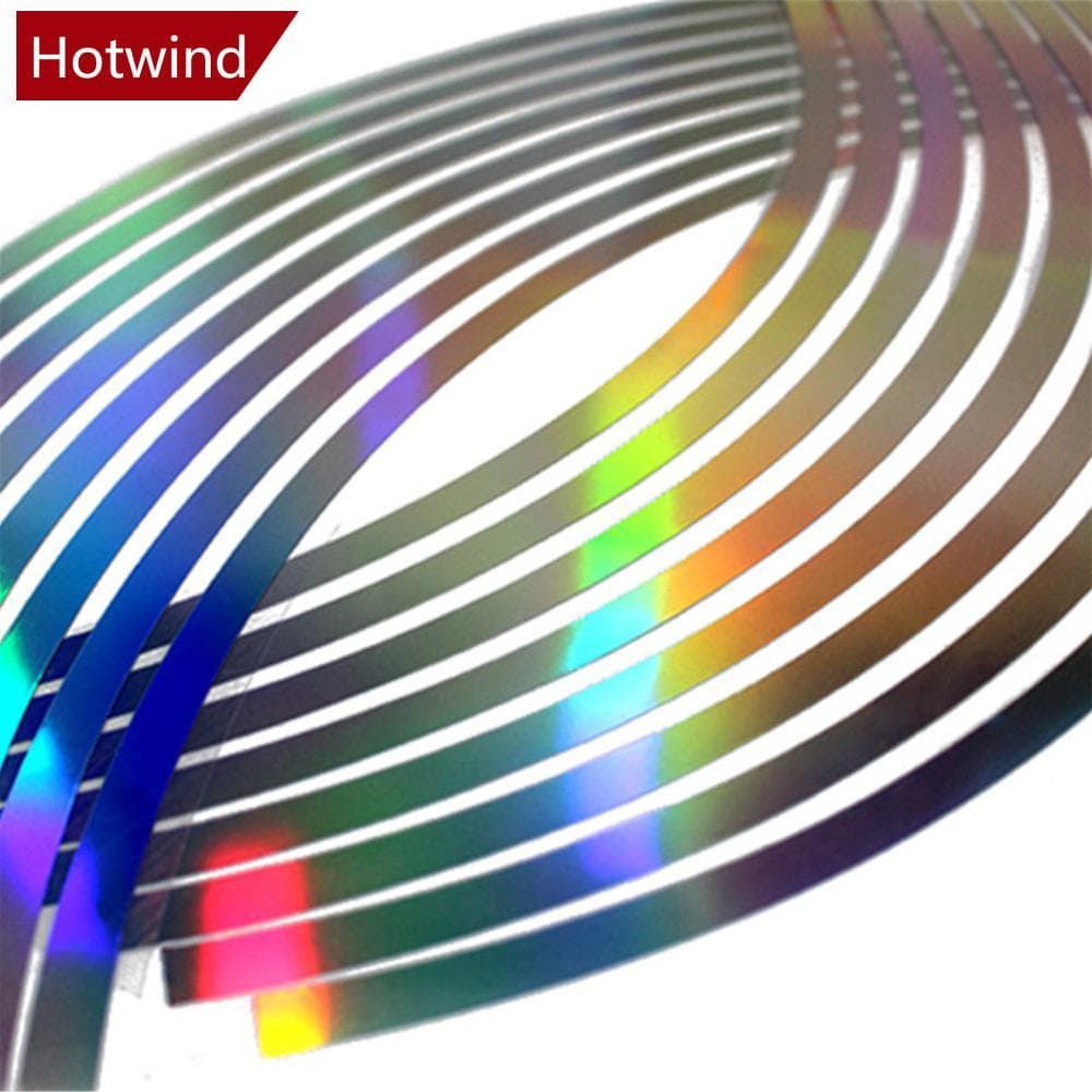 HOTWIND 16 Peças Fita De Aro De Roda De PVC 10/12/14/18 Polegadas Para Listras Reflexivas De Motocicleta E5M8