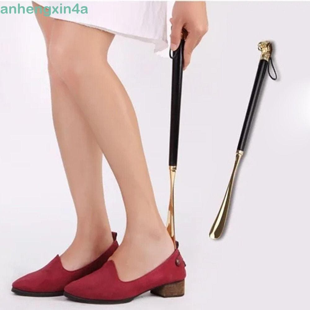 Buzina De Sapato De Metal ANHENGXIN , Calçadeira Longa Com Alça De 32 Cm , Levantador Portátil Durável