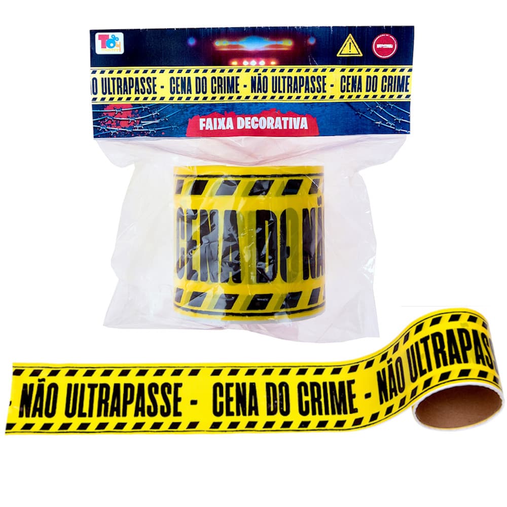 Faixa decorativa para Festa Halloween dia das Bruxas Não Ultrapasse Cena de Crime