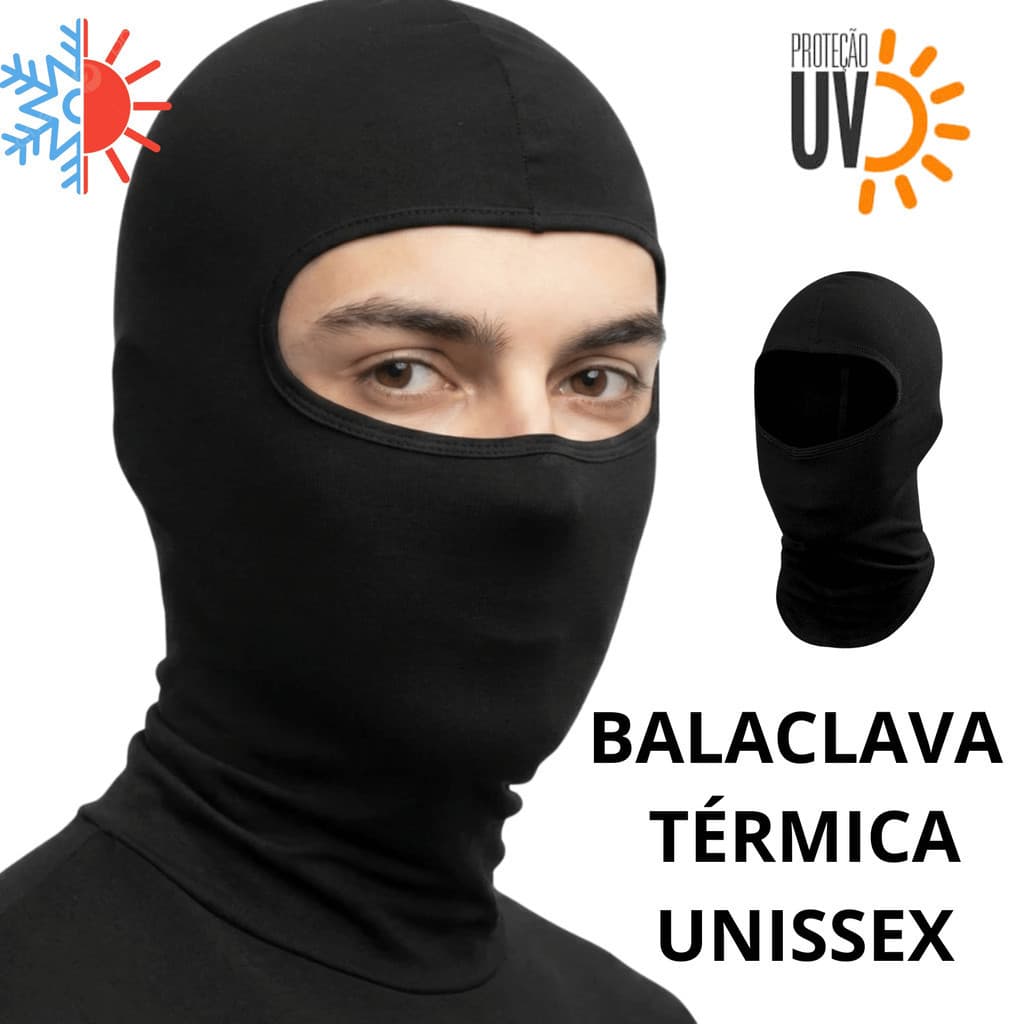 Balaclava Touca Ninja Peluciada Unissex Máscara Respirável Secagem Rápida Proteção UV