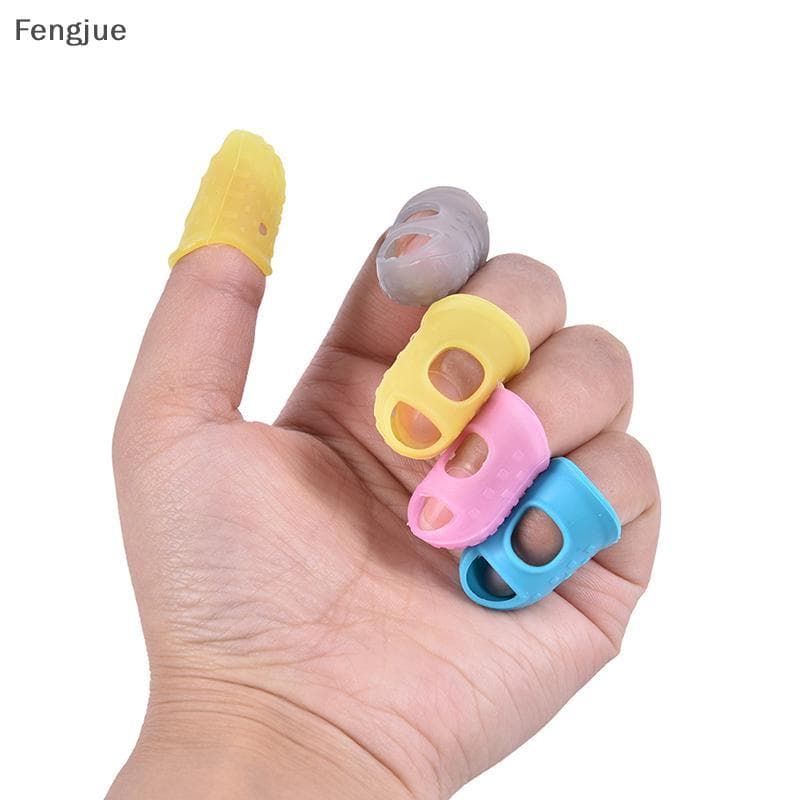 Fengjue 10 Pcs Manga De Dedo Luva De Silicone Antiderrapante Proteção Acessórios De Guitarra BR