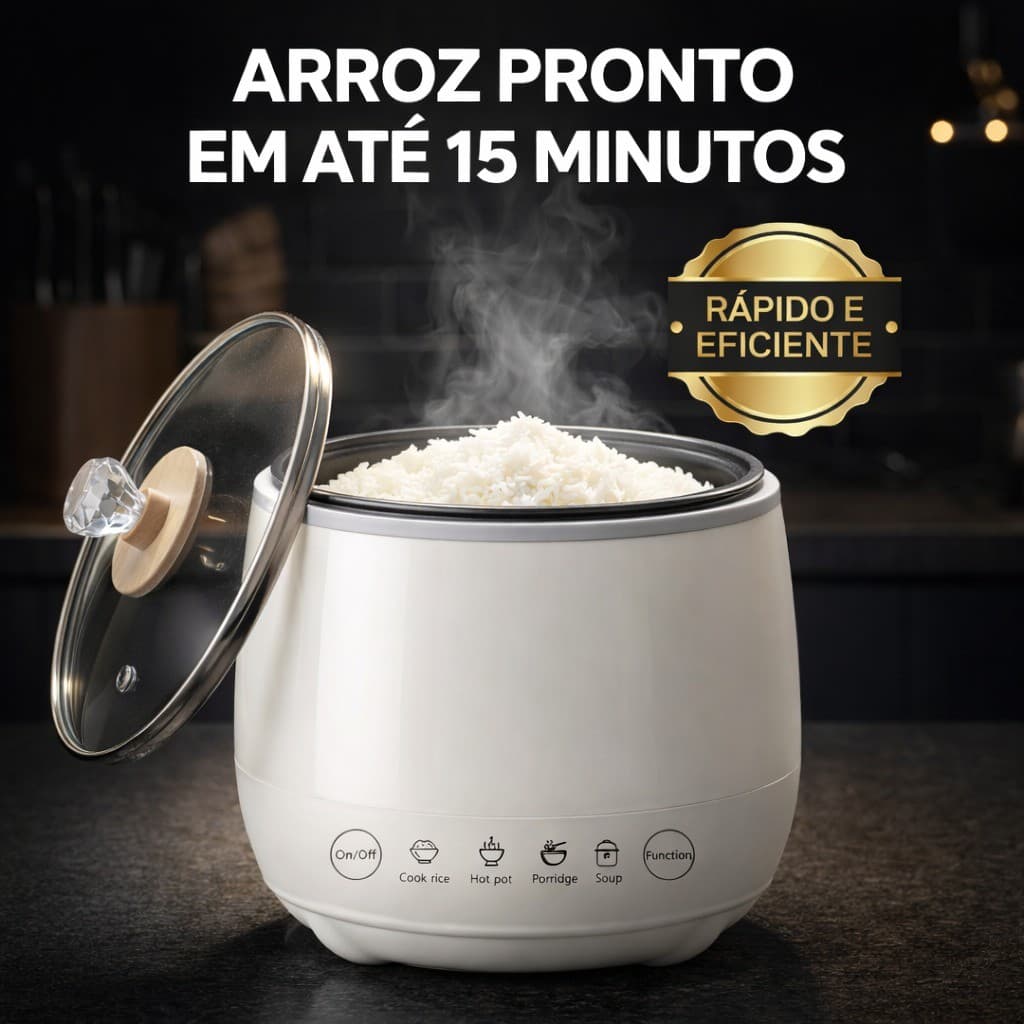 Mini Panela Elétrica De Arroz 350W Cerâmica 1,8 Litros Rice Cooker 110V Premium