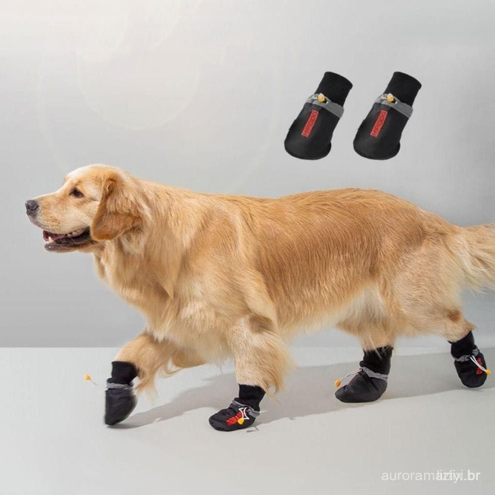 PAWI 4 Unidades/Conjunto Meias Para Sapatos De Cachorro , Capa Grande E Macia Antiderrapante Pés Calçados Ajustáveis Res