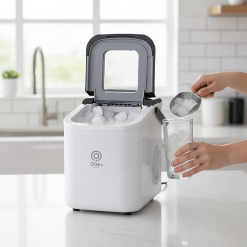 Máquina De Gelo Doméstica Eficiente 2 Tamanhos Cubo 110v 127v Branco