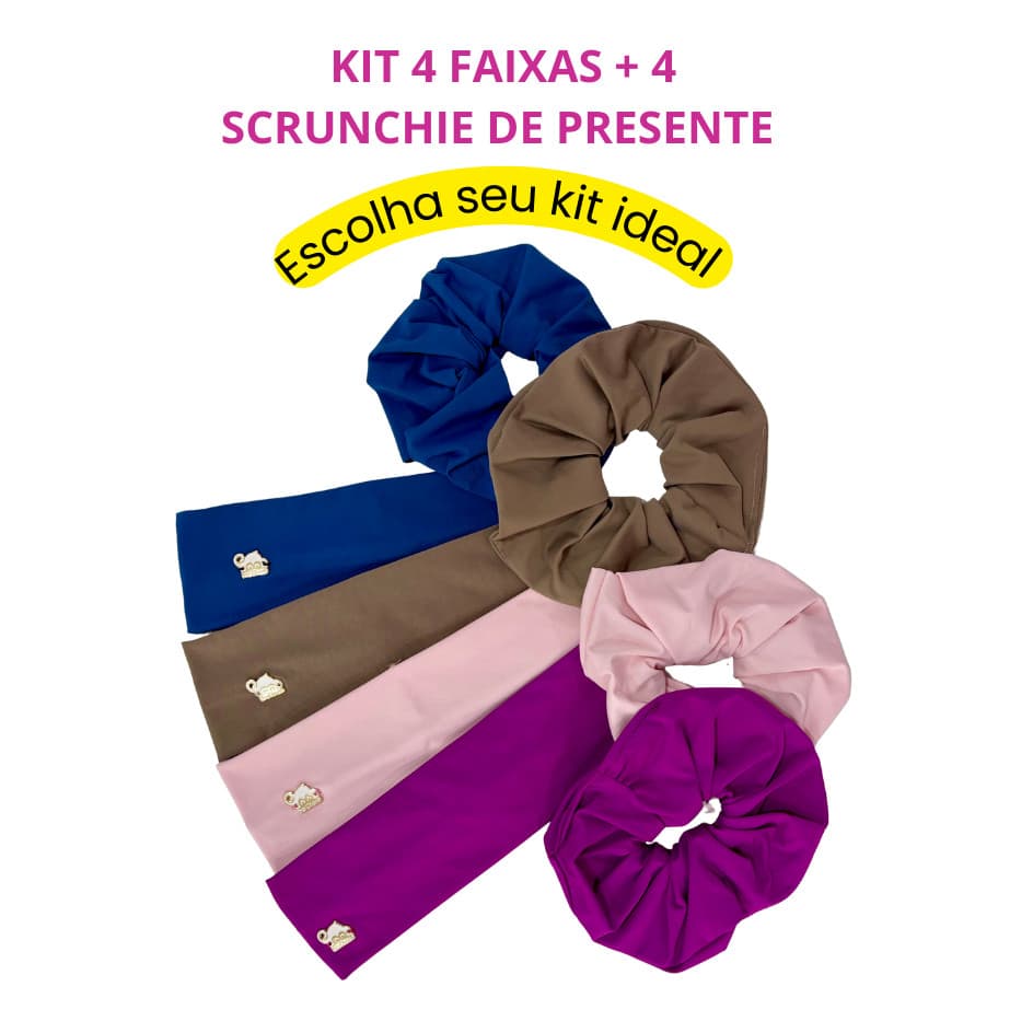 4 Faixas de Cabelo Elástica Esportiva Headband Moda Esporte Academia