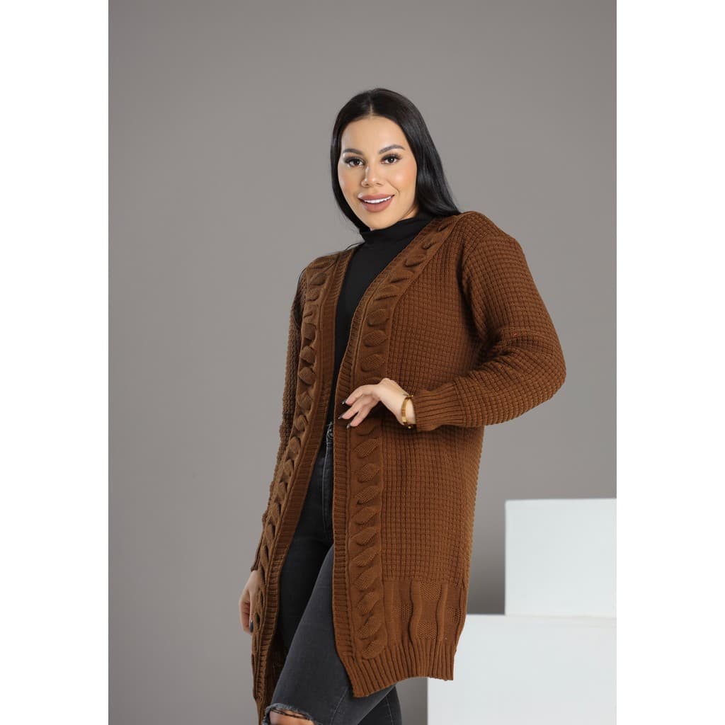 Kimono Lã Casaco Tricot Feminino Moda Outono Inverno