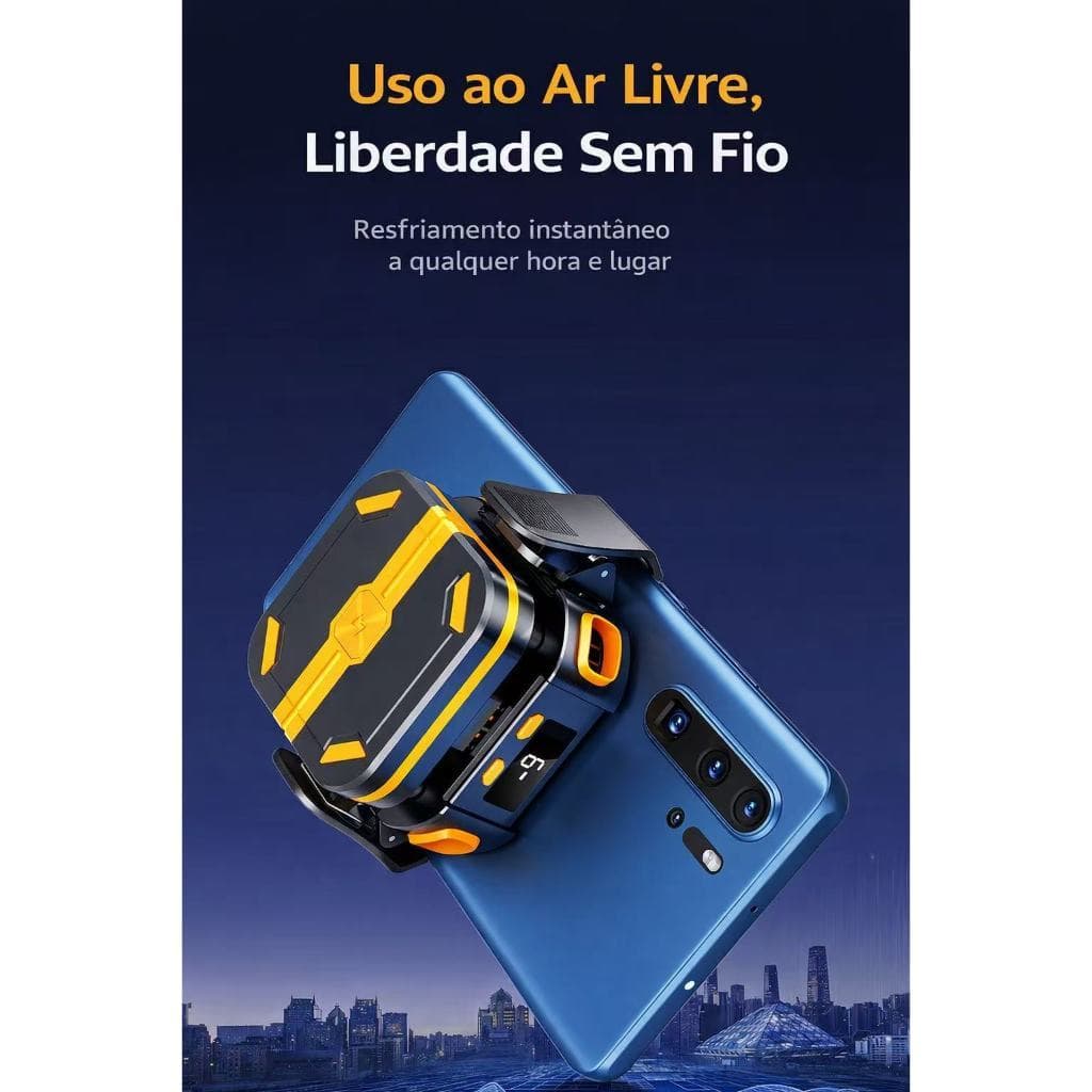 Cooler Magnético Gamer Alta Performance p/Celular, Resfriamento rápido portátil P70,Clipe ou Magnético