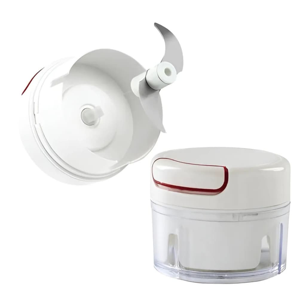 Mini Processador Cortador Manual Triturador Alimentos 2 Lâminas Picador Carne Legumes Alho Portátil