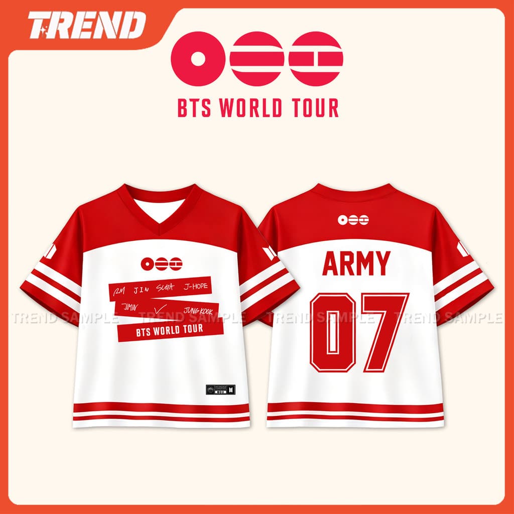 2026 BANGTAN WORLD TOUR ARIRANG Merch Jersey Camisa Personalizada Unissex Vintage Plus Size 3D Impresso Com Decote Em V