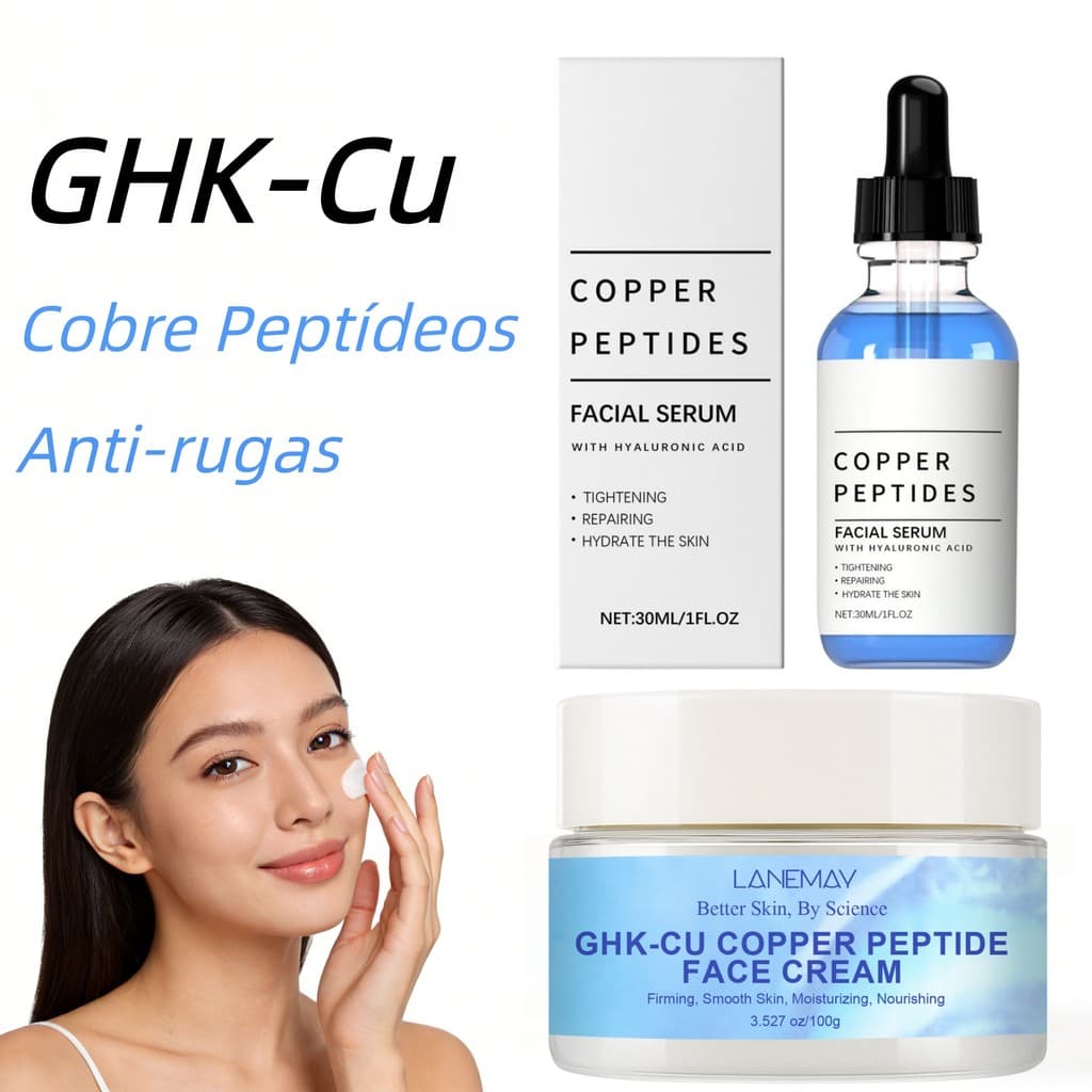 Professional GHK-Cu Repair & Lift Duo : 30ml Soro + Creme Firmador – Tratamento Intensivo De Peptídeo De Cobre Para Dimi
