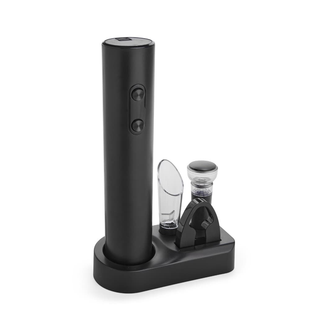 🍷 Saca Rolha Abridor De Vinho Elétrico Automático + Base Completo Kit Vinho 5 peças