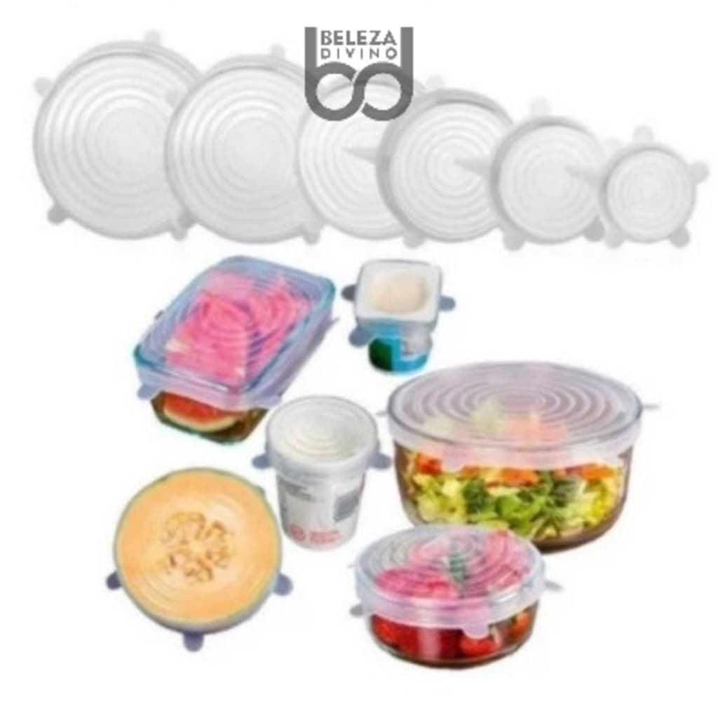 Tampa De Silicone Flexivel Reutilizavel Kit 6 Unidades. MEGA OFERTA