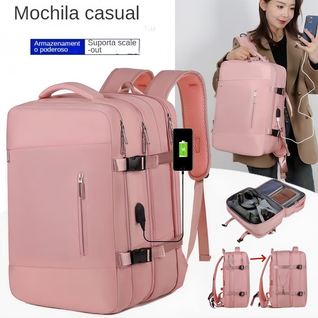 Mochila viral Laptop Viagem Escolar À Prova D'água Executiva Notebook Impermeável Guarda Tenis-W01 bosco