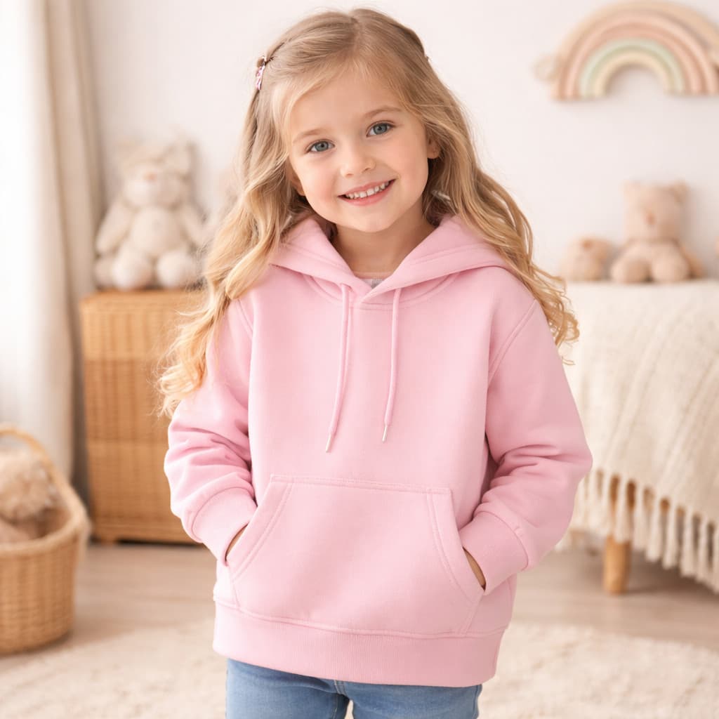 Blusa Moletom Infantil Flanelado Com Capuz e Bolso Menino e Menina infanto Juvenil Rosa Bebe Azul Royal