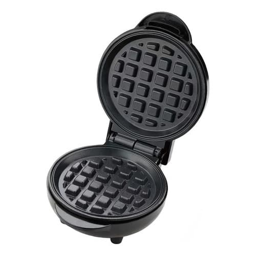 Mini Máquina De Fazer Waffle Panqueca Elétrica 600w Preto 110v ou 220v