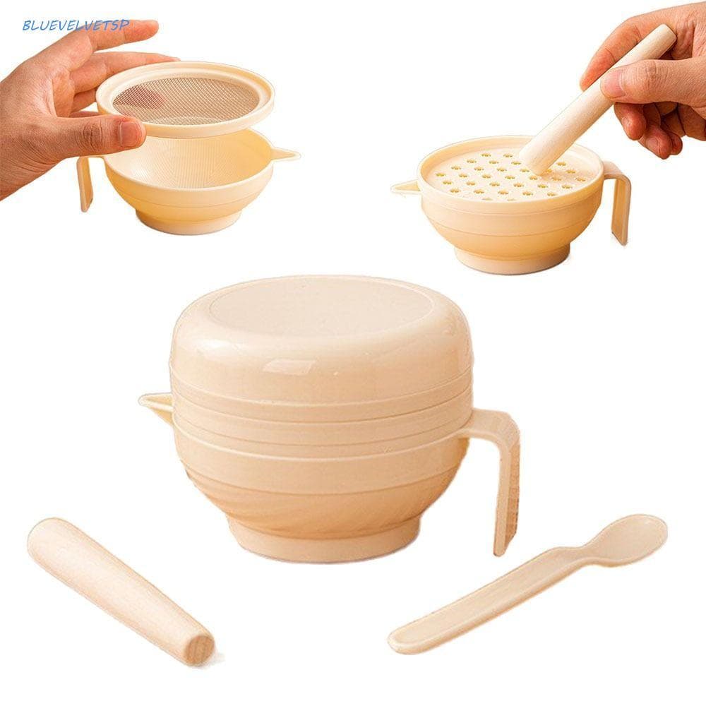 BLUEVELVETSP Conjunto De Tigela De Moagem De Alimentos , 7 Peças , Kit De Moedor Manual Empilhável Para Bebês De Qualida