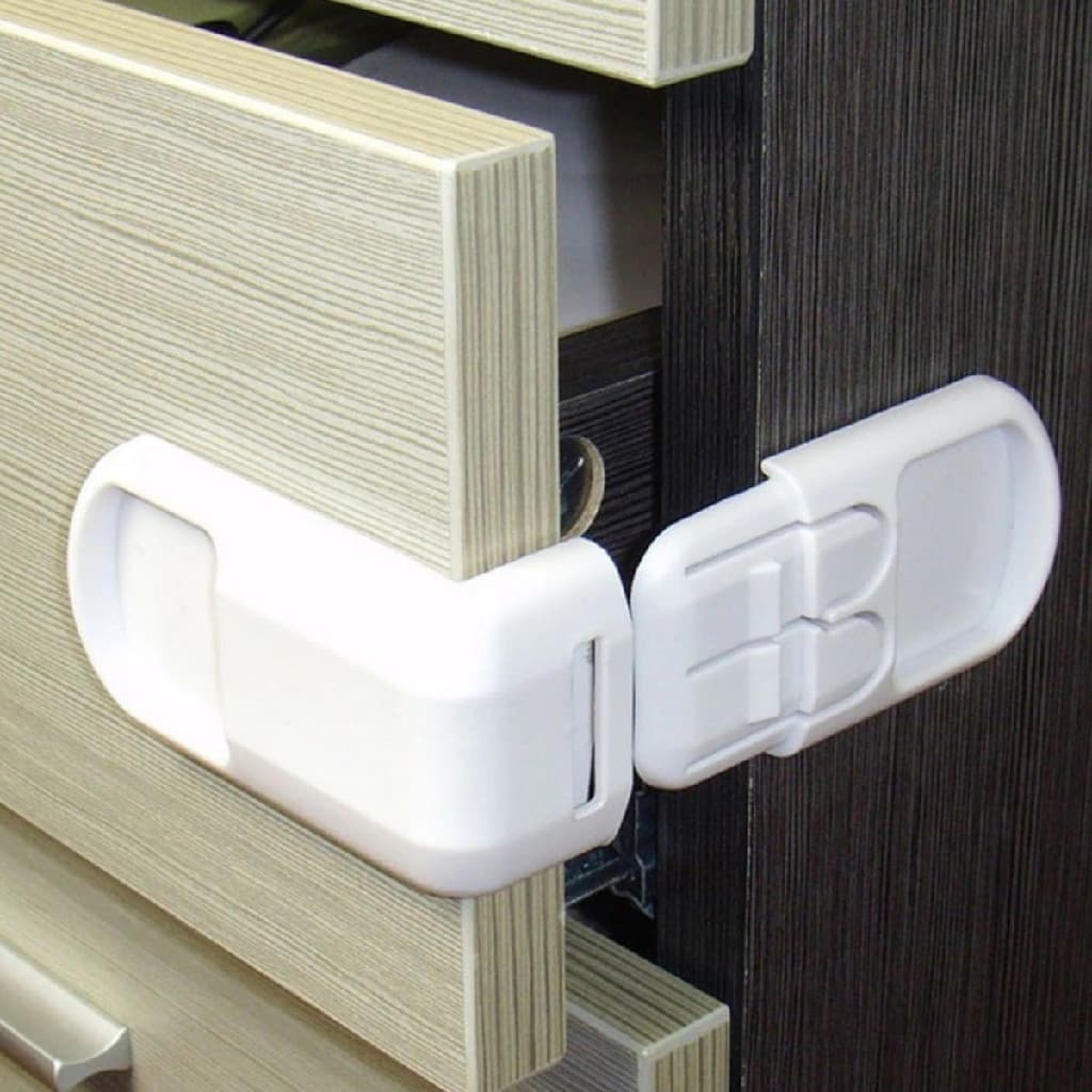 2 Und Trava De Gaveta E Armario Lateral Protege Anti Bebe Crianca Seguranca Adesivo Forte