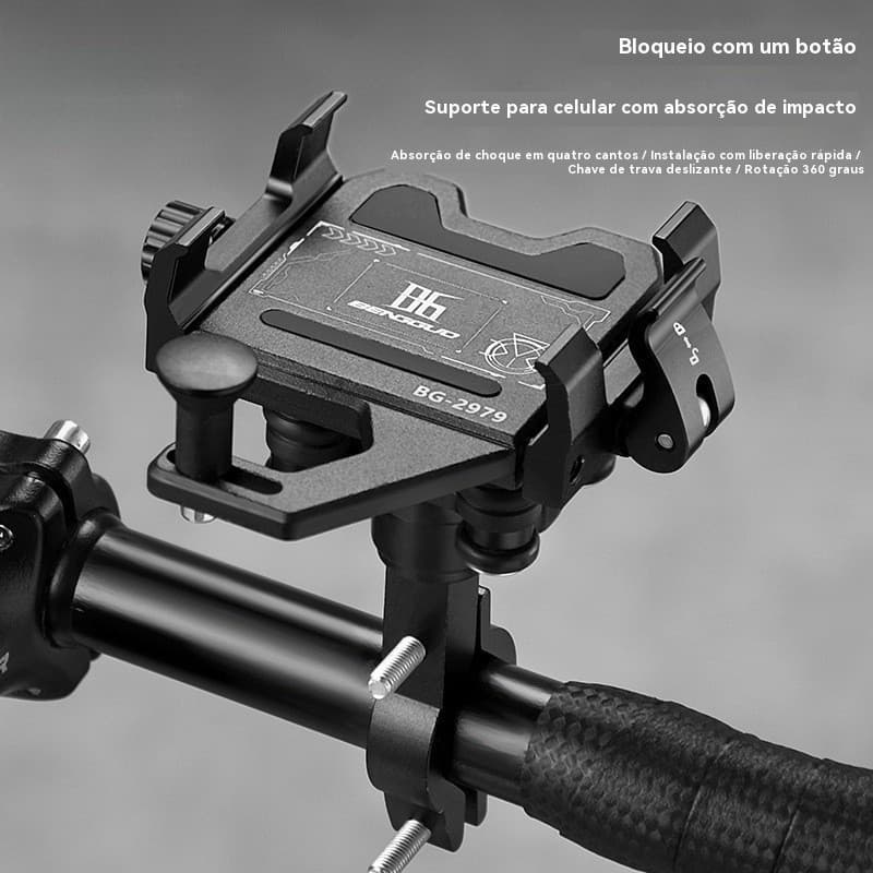 Suporte de celular para bicicleta de montanha e estrada, suporte de celular para motocicleta em liga de alumínio, suport
