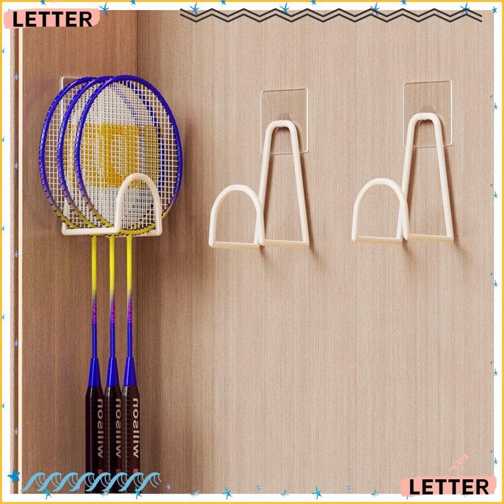 Rack De Raquete De Badminton Carta , Prateleira Adesiva De Parede Para Tênis , Suporte Raquetes De Pickleball De Metal