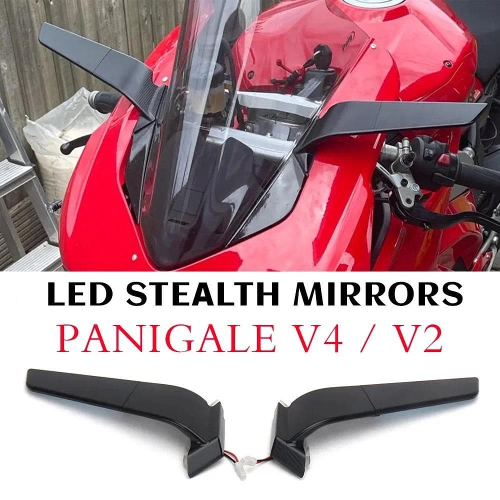 Motocicleta Com Espelhos Furtivos De Sinal De Volta LED Para DUCATI Panigale V4 Acessórios Espelho Retrovisor V2 Partsau