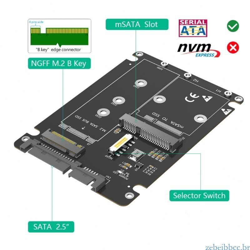 zebeibbcbr M 2 Msata SSDs Para SATA3 0 2 5 Polegadas Gabinete Disco Rígido