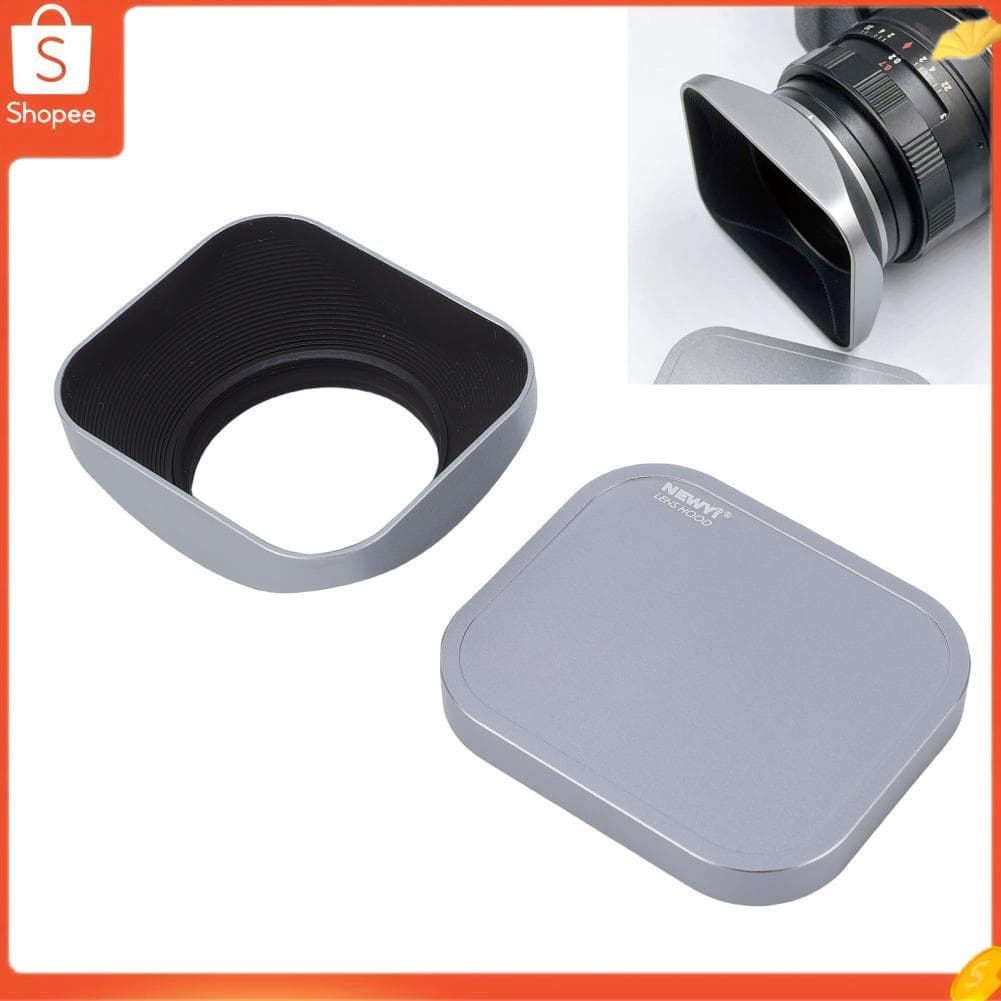 audiohome01.br Conjunto de capa quadrada de metal e tampa de lente, cor prateada, design de rosca, protetor de 37 mm