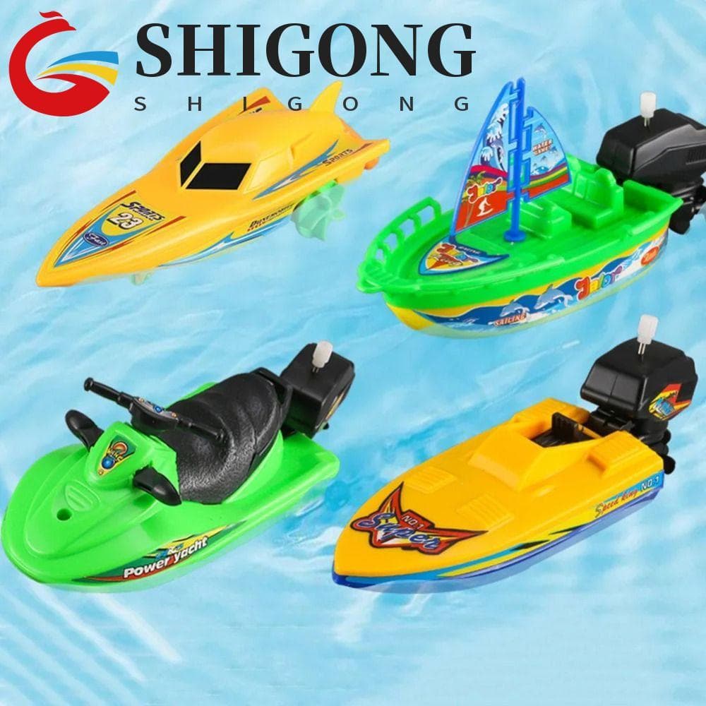 SHIGONG Barco A Motor Relógio Brinquedos , Cor Aleatória Flutuador Na Velocidade Da Água Navio Acabar Brinquedo , De Ban
