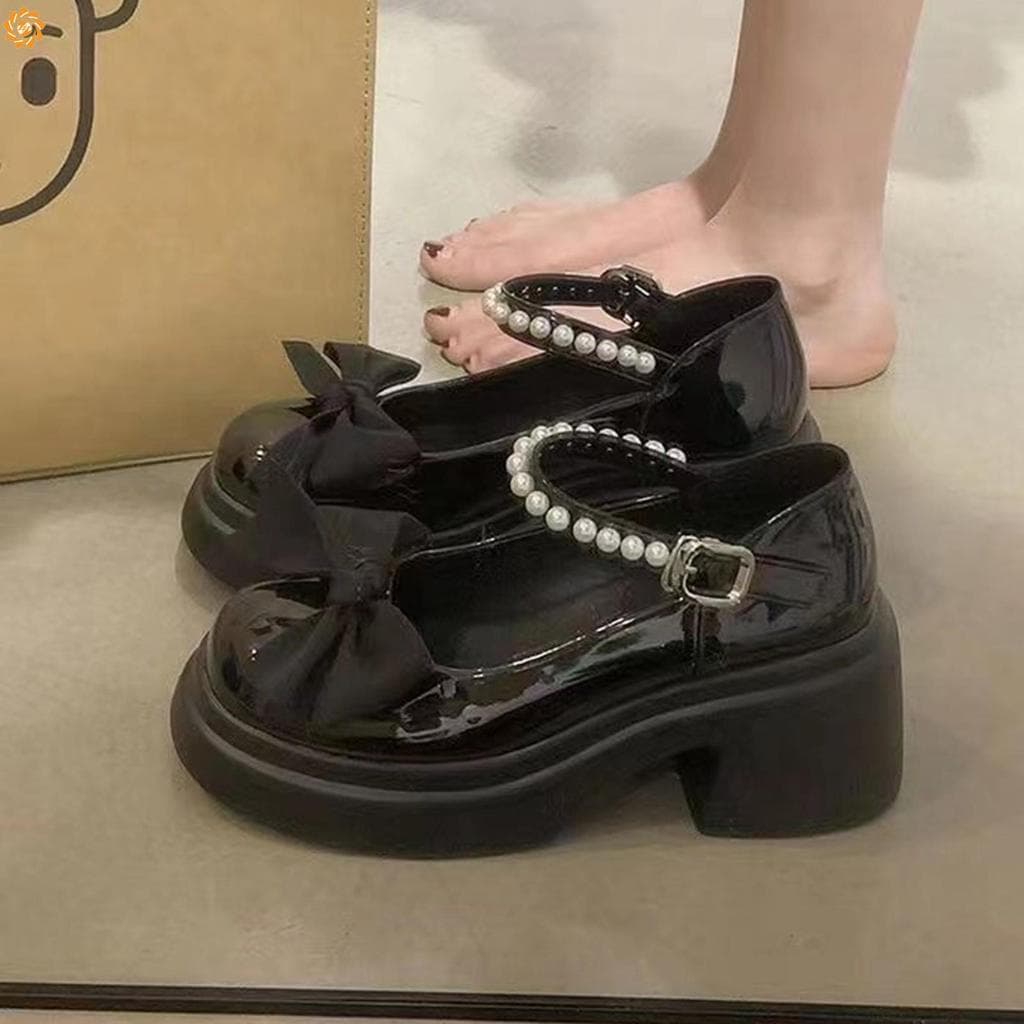 Sapatos Oxford De Couro Feminino Plataforma De Salto Médio Dedo Do Pé Redondo Vintage Para Meninas Senhoras