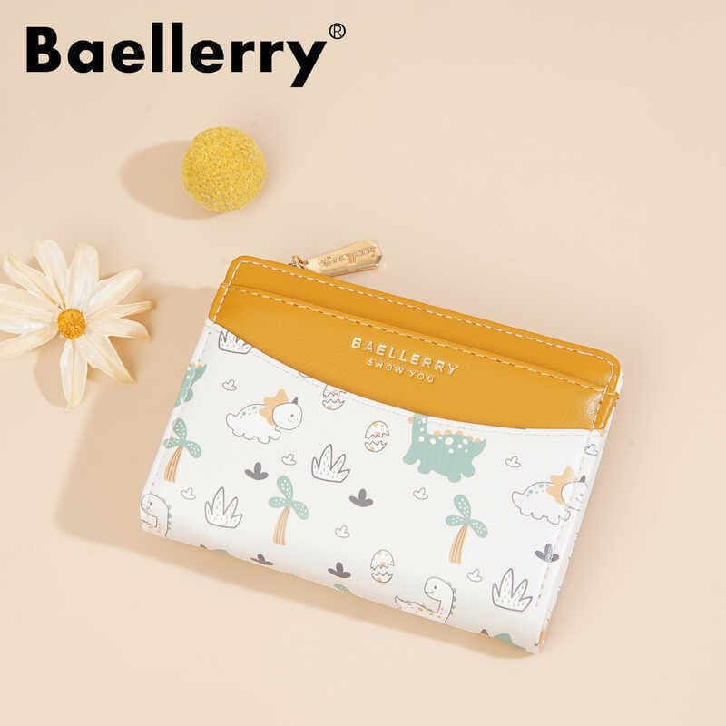 Carteira feminina curta baellerry versão coreana Animal dos desenhos animados impressão carteira simples zíper moeda bol