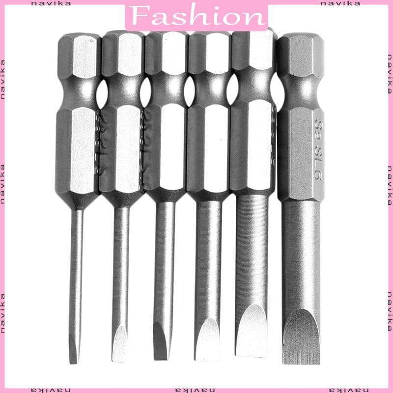 Conjunto 6 Unidades 50 Mm 2 0-6 0 Para Pontas Chaves Fenda Cabeça