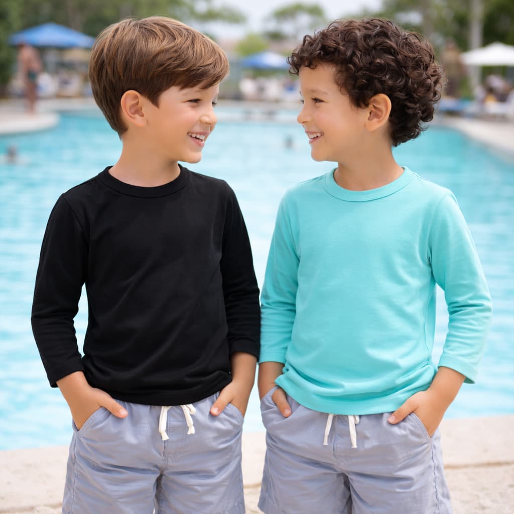 Kit 2 Camisetas 2 a 14 Anos UV50+ Infantil Menino Térmica Proteção Solar Piscina Praia Verão