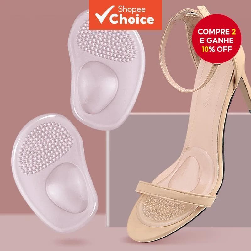 Almofadas De Massagem Transparentes Para Arco E Antepé 2 Em 1-Amortecimento Antiderrapante Saltos Confortáveis