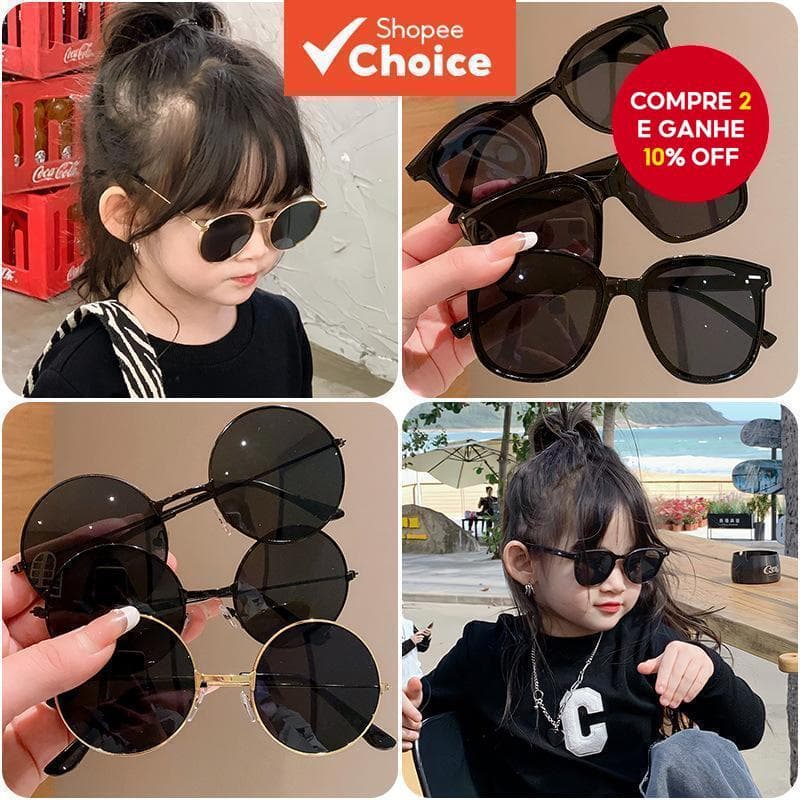 Óculos De Sol Pretos Da Moda Para Bebês Com Proteção UV Crianças Elegantes Meninos E Meninas